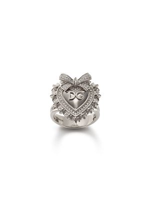 Dolce & Gabbana 18kt white gold Devotion diamond sacred heart ring - Silver