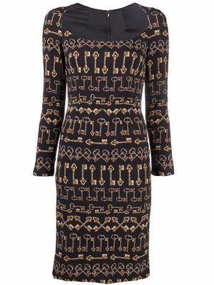 Dolce & Gabbana Pre-Owned 2000s key-print fitted dress - Black