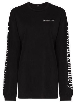 R13 slogan-print cotton sweatshirt - Black