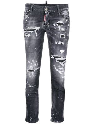 Dsquared2 distressed-effect cropped skinny jeans - Black