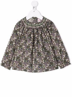 Bonpoint floral-print cotton blouse - Neutrals