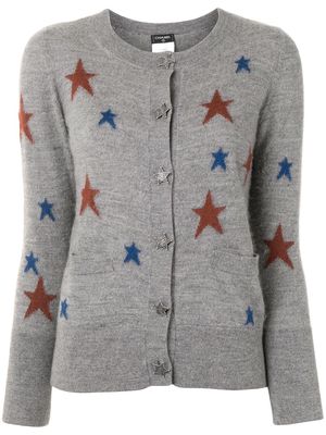 Chanel Pre-Owned 1990s intarsia stars cardigan - Grey