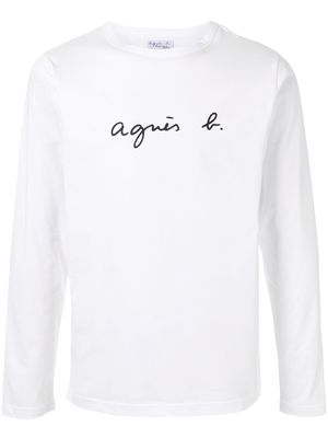 agnès b. logo-print cotton T-Shirt - White