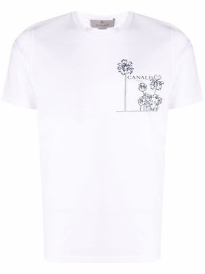 Canali logo-print cotton T-shirt - White