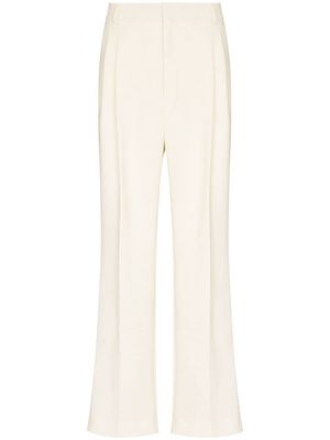 Casablanca pleated high-waisted trousers - Neutrals