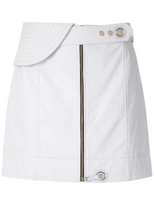 À La Garçonne leather mini skirt - White