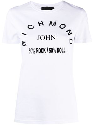 John Richmond logo patch slogan T-shirt - White