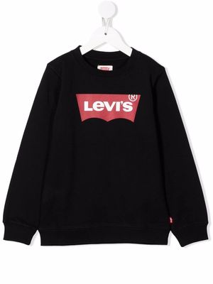 Levi's Kids chest-logo crewneck sweatshirt - Black