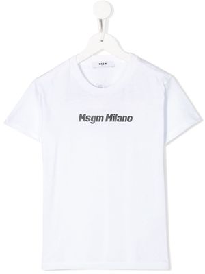 MSGM Kids logo print T-shirt - White