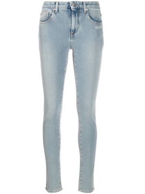 Off-White embroidered details skinny jeans - Blue
