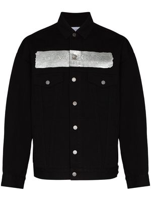 Givenchy logo-print denim jacket - Black