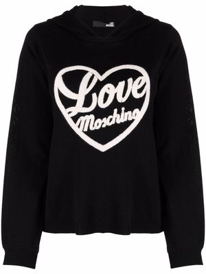 Love Moschino embroidered-logo hoodie - Black