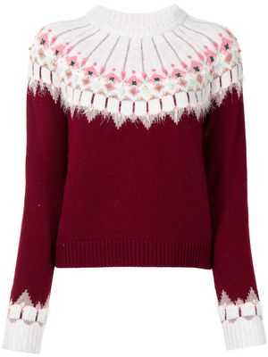 Onefifteen intarsia-knit long-sleeve jumper - Red