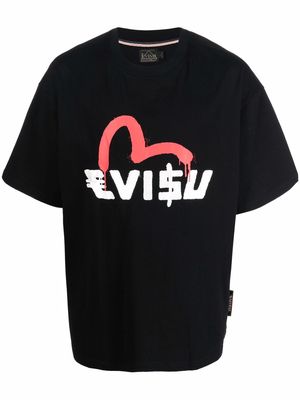 Evisu x Sfera Ebbasta logo-print cotton T-shirt - Black