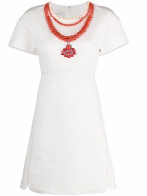 Giambattista Valli bead detail shift dress - White