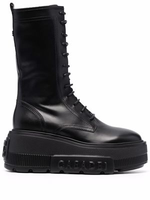Casadei lace-up platform boots - Black