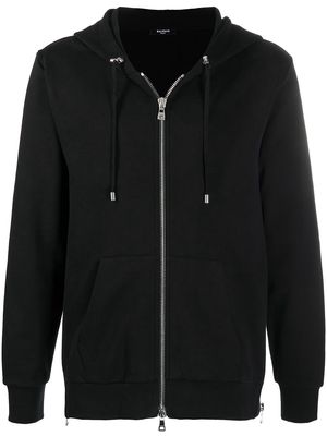 Balmain logo-print zip-up hoodie - Black