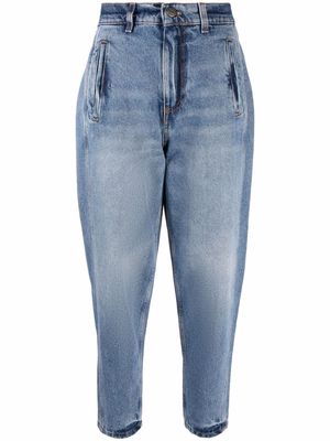 TWINSET high-waist cropped jeans - Blue