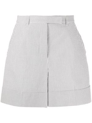 Thom Browne high-waist seersucker shorts - Grey