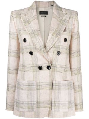 Isabel Marant Lenora check-print double-breasted jacket - Neutrals