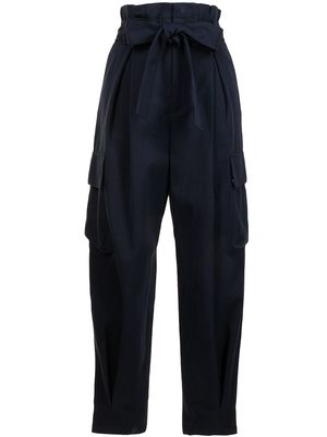 RED Valentino paperbag-waist tapered trousers - Blue