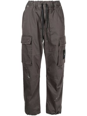 izzue drawstring waist cargo pants - Grey