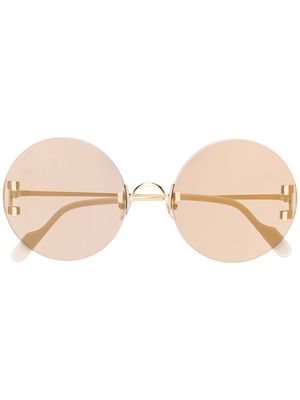 Cartier Eyewear C Décor round-frame sunglasses - Gold