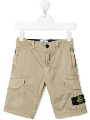 Stone Island Junior logo-patch bermuda shorts - Neutrals