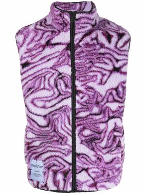 MCQ abstract-pattern fleece gilet - Purple