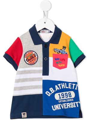 Miki House colour-block polo shirt - Blue