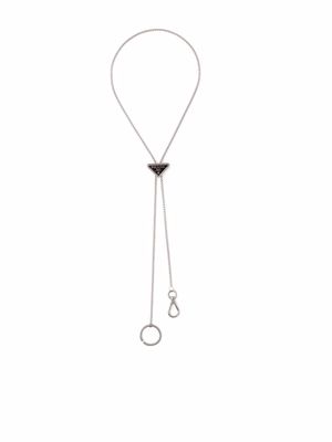 Prada triangle logo necklace keychain - Silver