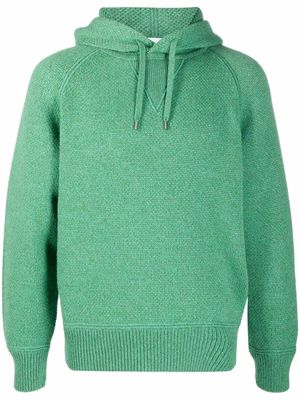 Salvatore Ferragamo purl-knit ribbed-trim hoodie - Green