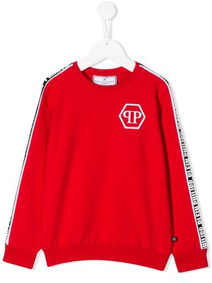 Philipp Plein Junior logo tape sweatshirt - Red
