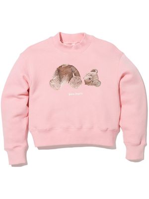 Palm Angels Kids teddy print sweatshirt - Pink
