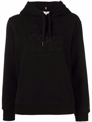 Tommy Hilfiger embroidered-logo cotton hoodie - Black