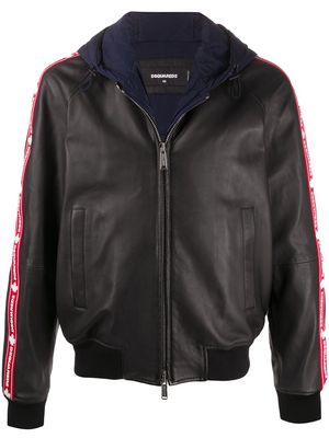 Dsquared2 hooded layered zipped jacket - Black