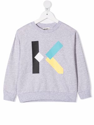 Kenzo Kids logo-print cotton sweatshirt - Grey