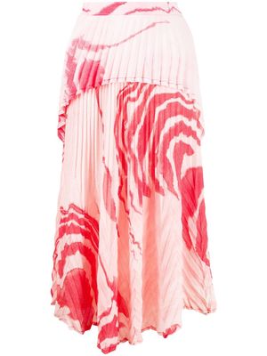 Thebe Magugu abstract-print pleated skirt - Pink