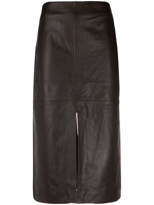 Co leather pencil skirt - Brown