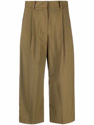 sacai wide-leg cropped trousers - Brown