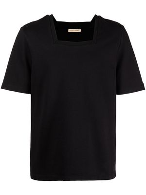 ROMEO HUNTE Terry square-neck T-shirt - Black