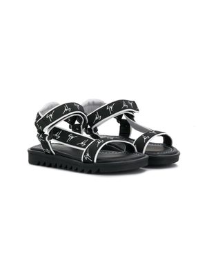 Giuseppe Junior logo sandals - Black