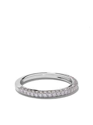 De Beers Jewellers 18kt white gold DB Darling half pavé diamond band