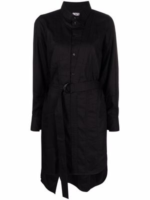 Diesel long-sleeve shirt dress - Black