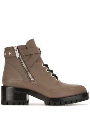 3.1 Phillip Lim Hayett 50mm lace-up ankle boots - Brown