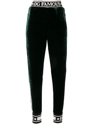 Dolce & Gabbana fluid velvet track pants - Green