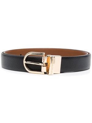 Emporio Armani engraved logo belt - Black