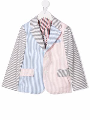 Thom Browne Kids multi-stripe seersucker sport coat - Grey