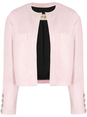 Alexandre Vauthier crystal button leather jacket - Pink