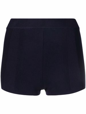 Jacquemus ribbed-detail short shorts - Blue